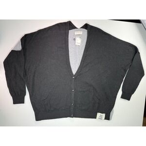 We The Free People Essential Cardi‎ Oversized Cardigan XL Black & Grey NWT